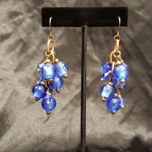 Blue Metallic Lamp work glass earrings
